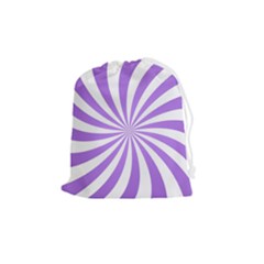 Spiral Vortex Rays Lavender Swirl Purple Drawstring Pouch (medium) by Salmanaz77