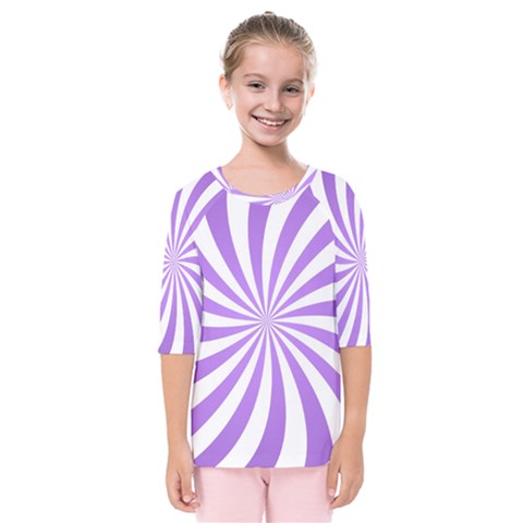 Spiral Vortex Rays Lavender Swirl Purple Kids  Quarter Sleeve Raglan T-shirt by Salmanaz77