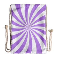 Spiral Vortex Rays Lavender Swirl Purple Drawstring Bag (large) by Salmanaz77