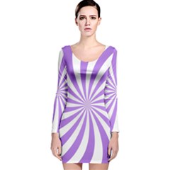 Spiral Vortex Rays Lavender Swirl Purple Long Sleeve Velvet Bodycon Dress