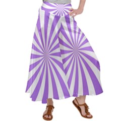 Spiral Vortex Rays Lavender Swirl Purple Women s Satin Palazzo Pants by Salmanaz77