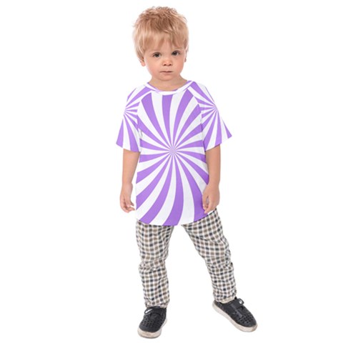 Spiral Vortex Rays Lavender Swirl Purple Kids  Raglan T-shirt by Salmanaz77