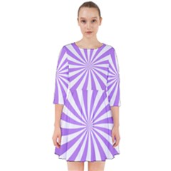 Spiral Vortex Rays Lavender Swirl Purple Smock Dress by Salmanaz77