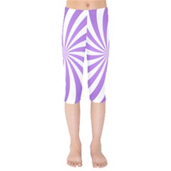 Spiral Vortex Rays Lavender Swirl Purple Kids  Capri Leggings  by Salmanaz77