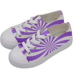 Spiral Vortex Rays Lavender Swirl Purple Kids  Low Top Canvas Sneakers by Salmanaz77