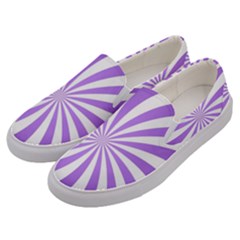 Spiral Vortex Rays Lavender Swirl Purple Men s Canvas Slip Ons by Salmanaz77