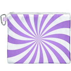 Spiral Vortex Rays Lavender Swirl Purple Canvas Cosmetic Bag (xxxl) by Salmanaz77