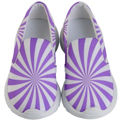 Spiral Vortex Rays Lavender Swirl Purple Kids Lightweight Slip Ons by Salmanaz77