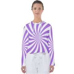 Spiral Vortex Rays Lavender Swirl Purple Women s Slouchy Sweat