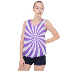 Spiral Vortex Rays Lavender Swirl Purple Bubble Hem Chiffon Tank Top by Salmanaz77