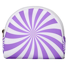 Spiral Vortex Rays Lavender Swirl Purple Horseshoe Style Canvas Pouch by Salmanaz77