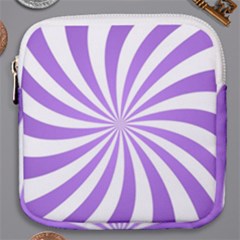 Spiral Vortex Rays Lavender Swirl Purple Mini Square Pouch by Salmanaz77