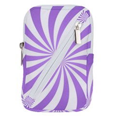 Spiral Vortex Rays Lavender Swirl Purple Belt Pouch Bag (small) by Salmanaz77