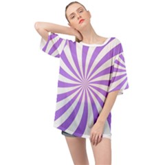 Spiral Vortex Rays Lavender Swirl Purple Oversized Chiffon Top by Salmanaz77