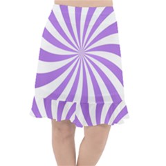 Spiral Vortex Rays Lavender Swirl Purple Fishtail Chiffon Skirt by Salmanaz77