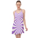 Spiral Vortex Rays Lavender Swirl Purple Summer Time Chiffon Dress View1