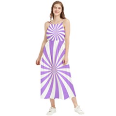 Spiral Vortex Rays Lavender Swirl Purple Boho Sleeveless Summer Dress by Salmanaz77