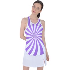 Spiral Vortex Rays Lavender Swirl Purple Racer Back Mesh Tank Top by Salmanaz77