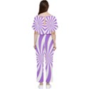 Spiral Vortex Rays Lavender Swirl Purple Batwing Lightweight Chiffon Jumpsuit View2