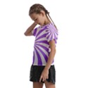 Spiral Vortex Rays Lavender Swirl Purple Kids  Frill Chiffon Blouse View2