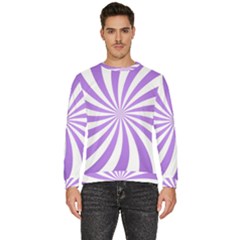 Spiral Vortex Rays Lavender Swirl Purple Men s Fleece Sweatshirt by Salmanaz77