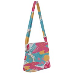 Background Abstract Zipper Messenger Bag