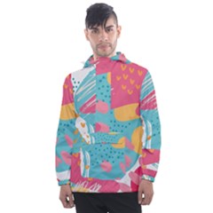 Background Abstract Men s Front Pocket Pullover Windbreaker by Salmanaz77