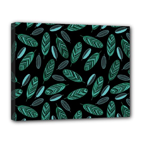 Leaves Pattern Abstract Blade Canvas 14  X 11  (stretched) by Salmanaz77