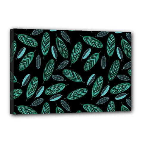 Leaves Pattern Abstract Blade Canvas 18  X 12  (stretched) by Salmanaz77