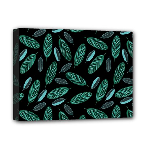 Leaves Pattern Abstract Blade Deluxe Canvas 16  X 12  (stretched)  by Salmanaz77