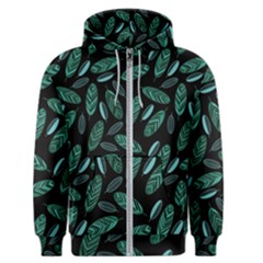 Leaves Pattern Abstract Blade Men s Zipper Hoodie