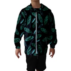 Leaves Pattern Abstract Blade Kids  Hooded Windbreaker