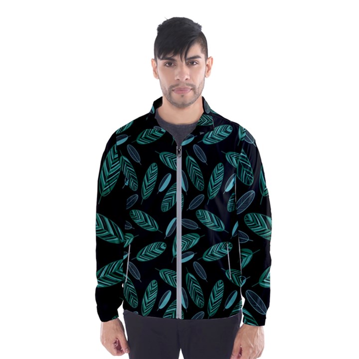 Leaves Pattern Abstract Blade Men s Windbreaker