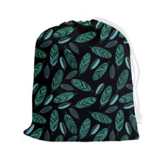 Leaves Pattern Abstract Blade Drawstring Pouch (2xl) by Salmanaz77