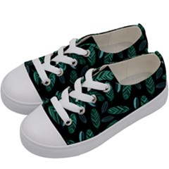 Leaves Pattern Abstract Blade Kids  Low Top Canvas Sneakers by Salmanaz77