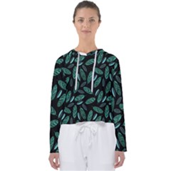 Leaves Pattern Abstract Blade Women s Slouchy Sweat