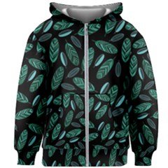 Leaves Pattern Abstract Blade Kids  Zipper Hoodie Without Drawstring