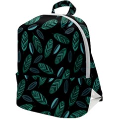 Leaves Pattern Abstract Blade Zip Up Backpack by Salmanaz77