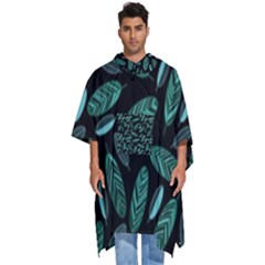 Leaves Pattern Abstract Blade Men s Hooded Rain Ponchos by Salmanaz77