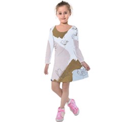 Flower Branch Corolla Wreath Kids  Long Sleeve Velvet Dress by Salmanaz77