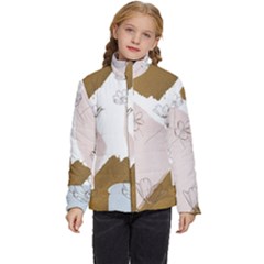 Flower Branch Corolla Wreath Kids  Puffer Bubble Jacket Coat by Salmanaz77