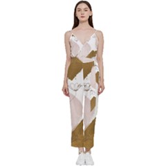 Flower Branch Corolla Wreath V-neck Camisole Jumpsuit