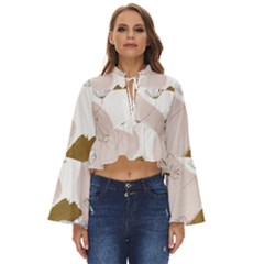 Flower Branch Corolla Wreath Boho Long Bell Sleeve Top