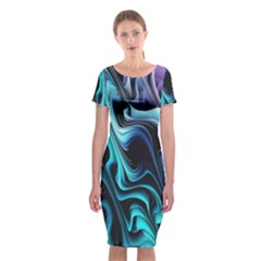 Nature Water Wave Architecture Classic Short Sleeve Midi Dress by Salmanaz77