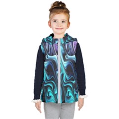 Nature Water Wave Architecture Kids  Hooded Puffer Vest