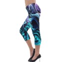 Nature Water Wave Architecture Lightweight Velour Capri Leggings  View3