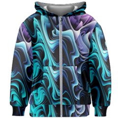 Nature Water Wave Architecture Kids  Zipper Hoodie Without Drawstring