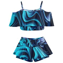 Nature Water Wave Architecture Kids  Off Shoulder Skirt Bikini by Salmanaz77