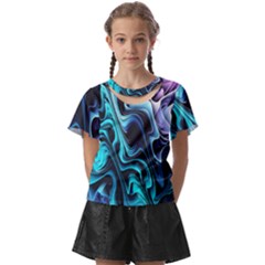 Nature Water Wave Architecture Kids  Front Cut T-shirt by Salmanaz77