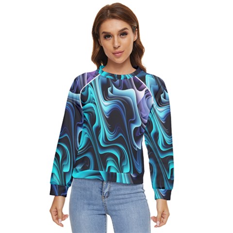 Nature Water Wave Architecture Women s Long Sleeve Raglan T-shirt by Salmanaz77